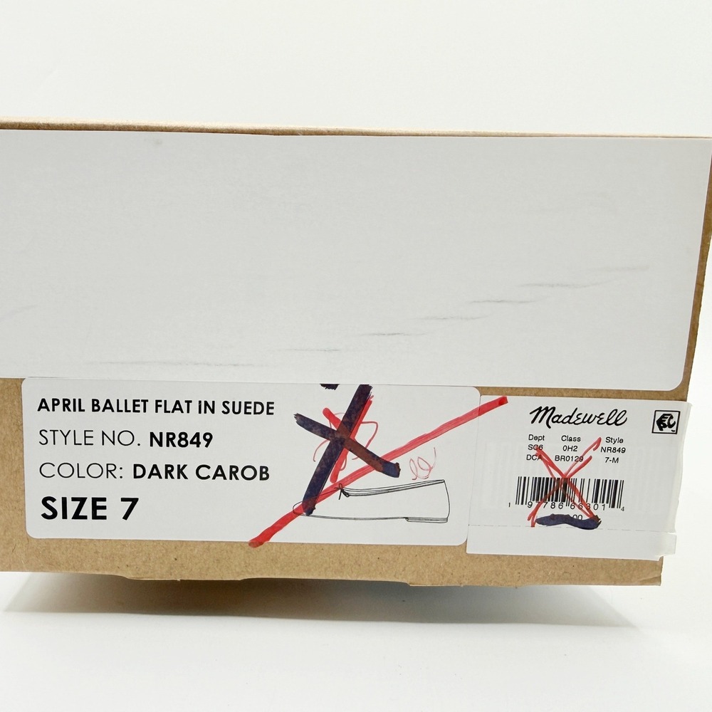 Madewell April Ballet Flat Size 7 Carob Brown Suede Womens NEW - Picture 10 of 11